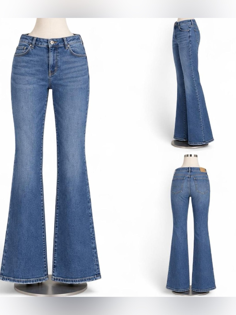 American Eagle Mid Rise Flare Jeans Women’s Size 10 Medium Wash Y2K Retro Preppy